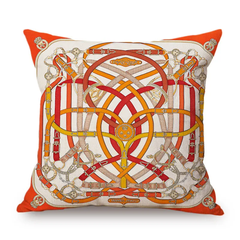 European Style High Grade Luxury Cotton Throw Pillow Cover Colorful Horse Pattern Throw Pillow Cover For Living Room