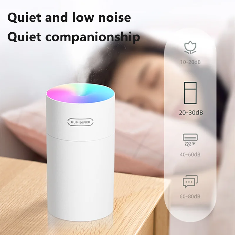 Cyke Hot Sale 270ml Car Small Air Humidifier Aroma Diffuser Portable Rainbow Steam Smart Mist Humidifier Purifier Usb Dq108