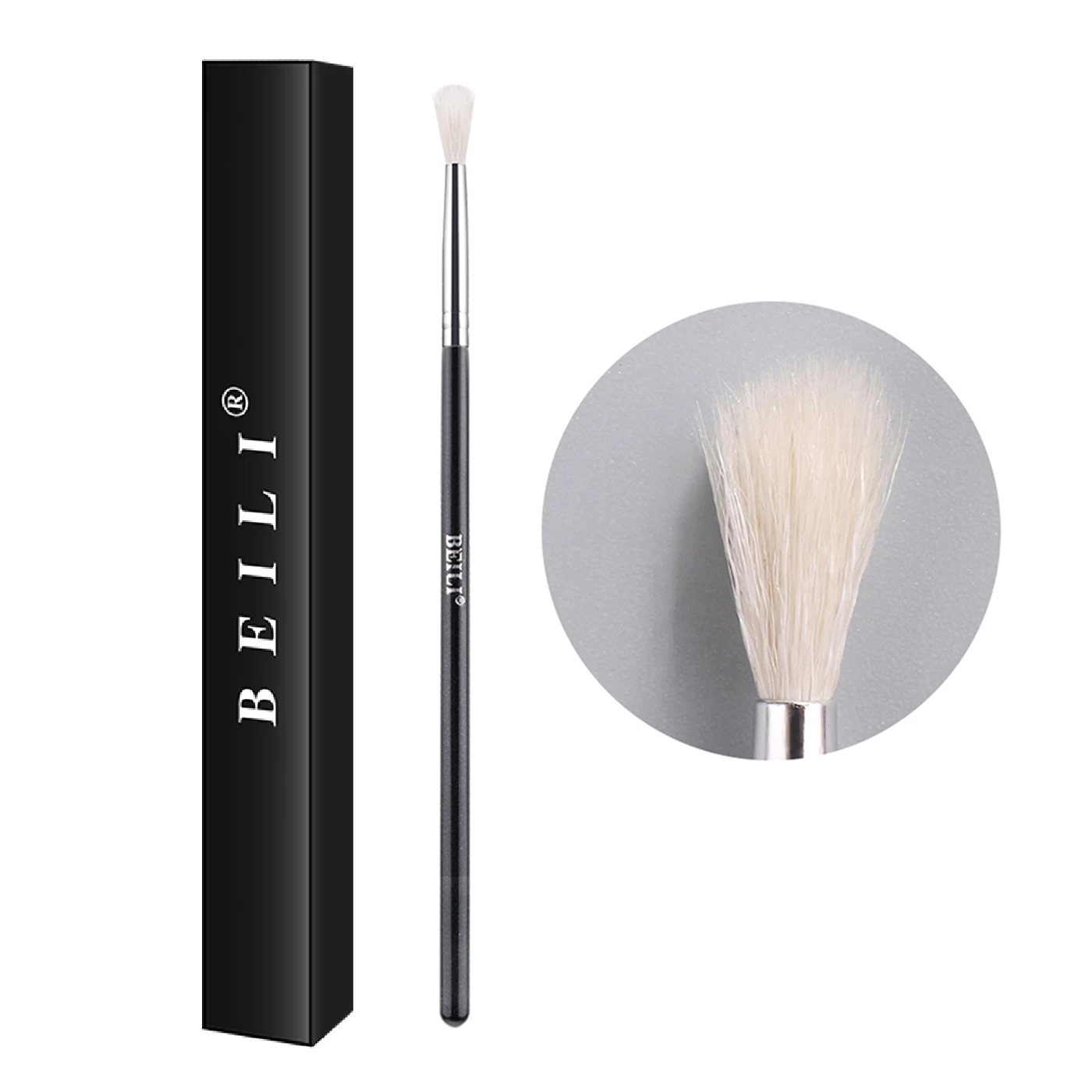 BEILI single makeup brush private label custom logo soft goat hair fluffy precision eye shadow blending Halo dyeing brush