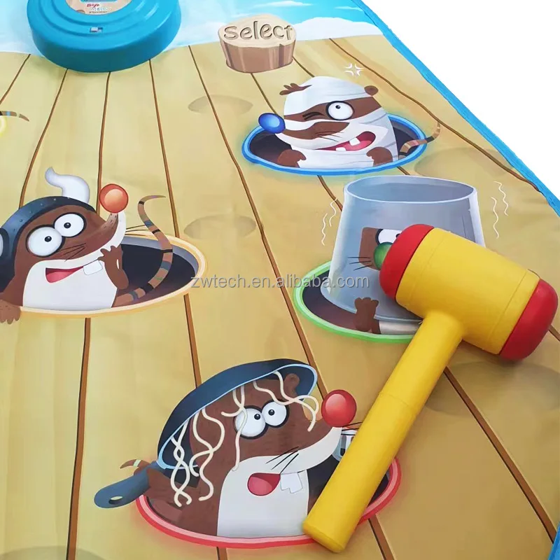 2024 Electronic Non-Stop Hit Mole Bop Whack A Mole Keyboard Mat Musical Educational Toy Interesting Gift for Boys and Girls