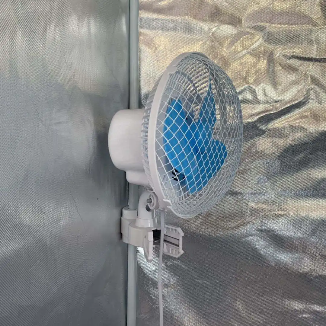 6 Inch Clip Fan  Mini Oscillating Grip Clip Fan For Grow Room Indoor Greenhouse