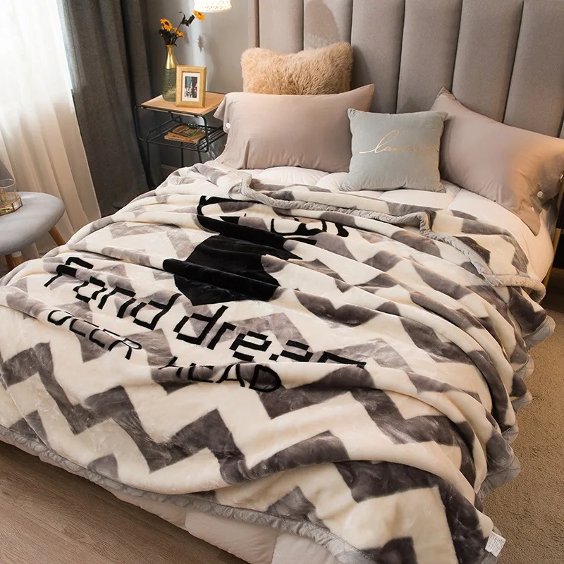 Laschel Blanket Winter Thick Blanket Single Nap Blanket Dormitory Students Coral Flannel Quilt