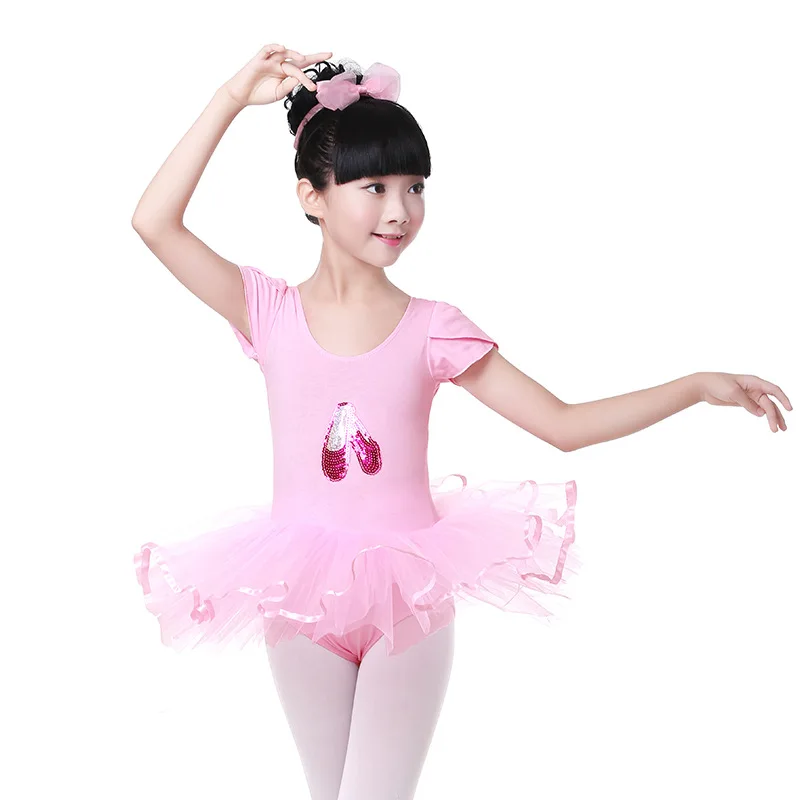 Ballet Dance Dress Girls Tutu Skirted Sleeve Gymnastic Back Toddler Ballet Leotard Dance Costume