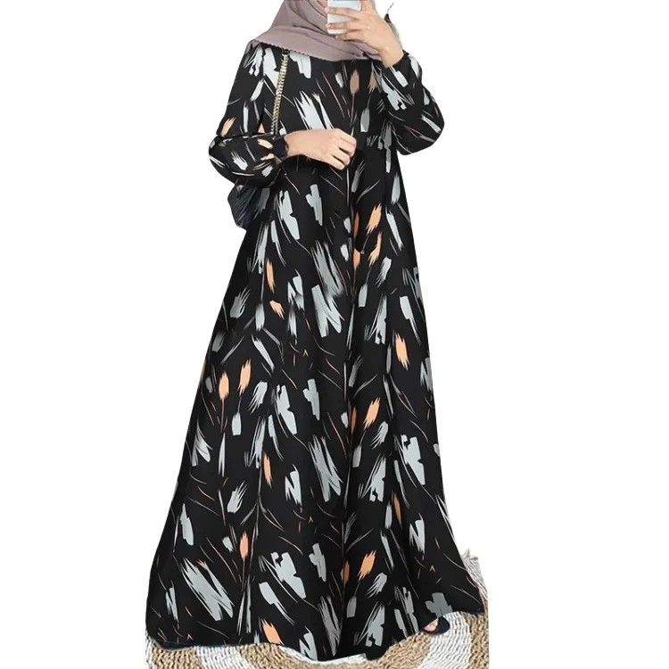 Abaya vintage print Muslim dress Dresses for veiled women traditional muslim clothing modest muslim dress