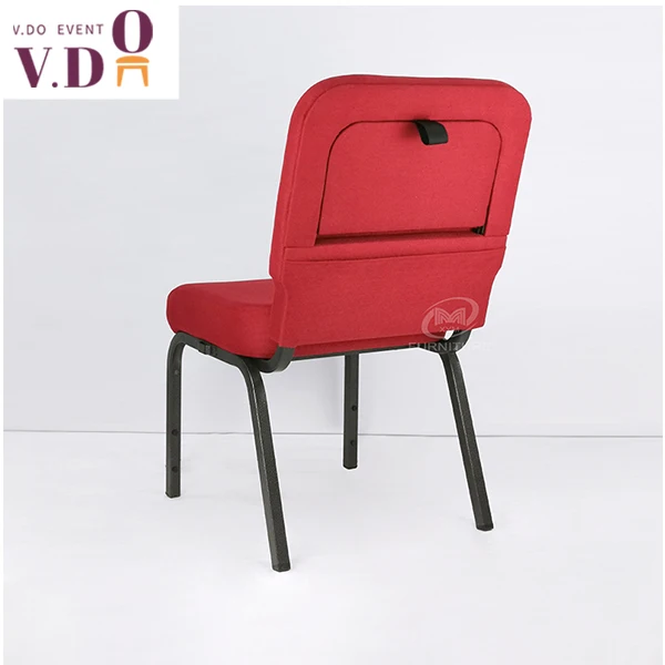 New stacking red church chairs with table metal padded for sale pulpit event use chair
