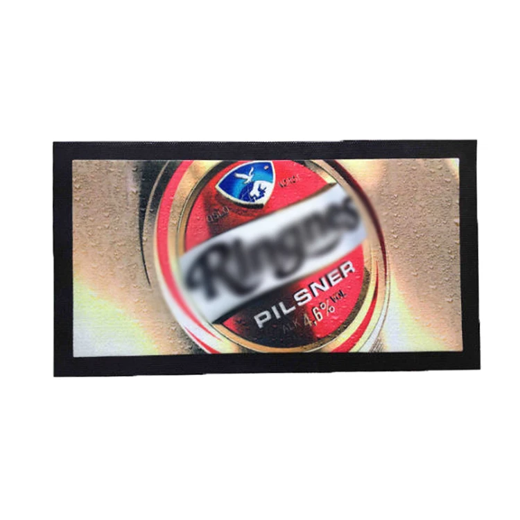 water-absorbent felt top rubber bar runner print bar mat custom nitrile rubber heavy anti slip rubber bar mat glass mat