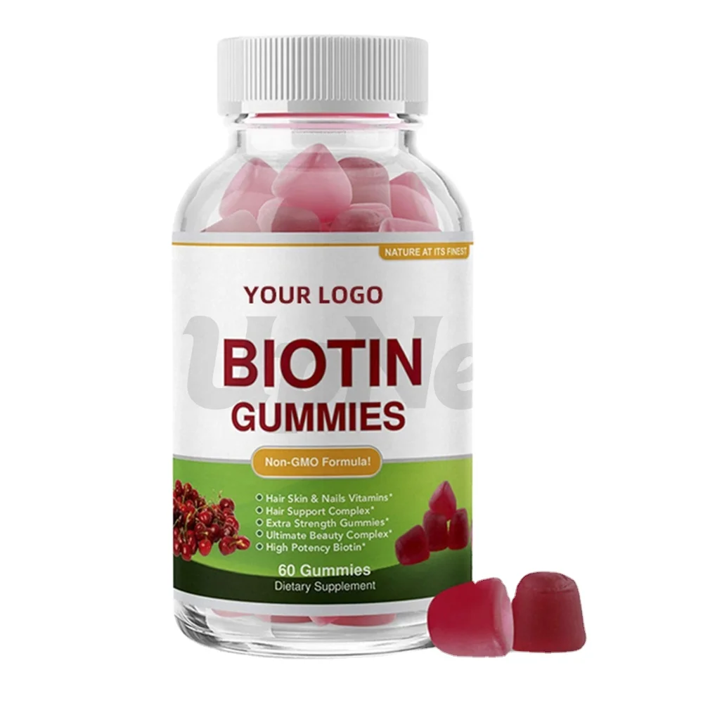 Private Label Customized Gummy Candy Biotin Gummies 10000mcg Hair Skin Nails Beauty Gummies