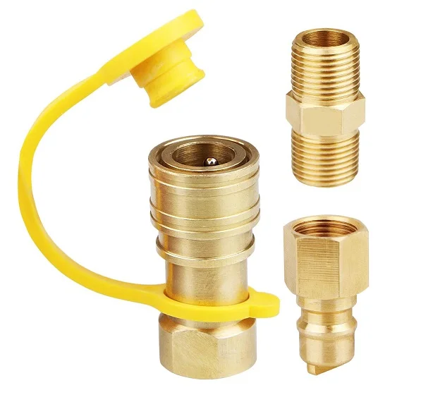 3/8 Inch Natural Gas Quick Connect Fittings LP Gas Propane Hose Quick Disconnect Kit