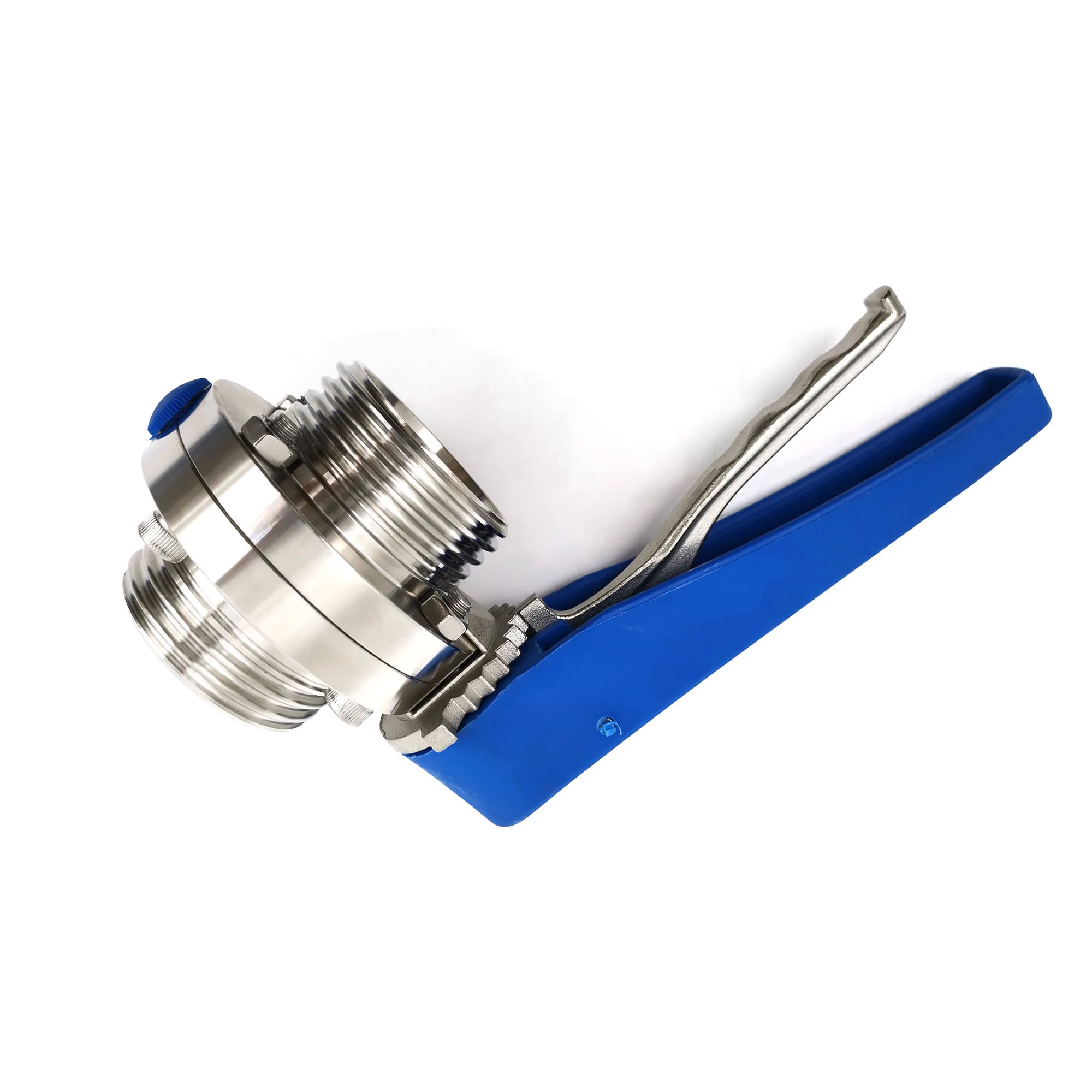Dairy Stainless Steel RJT Male Thread End butterfly valve with muti-position handle