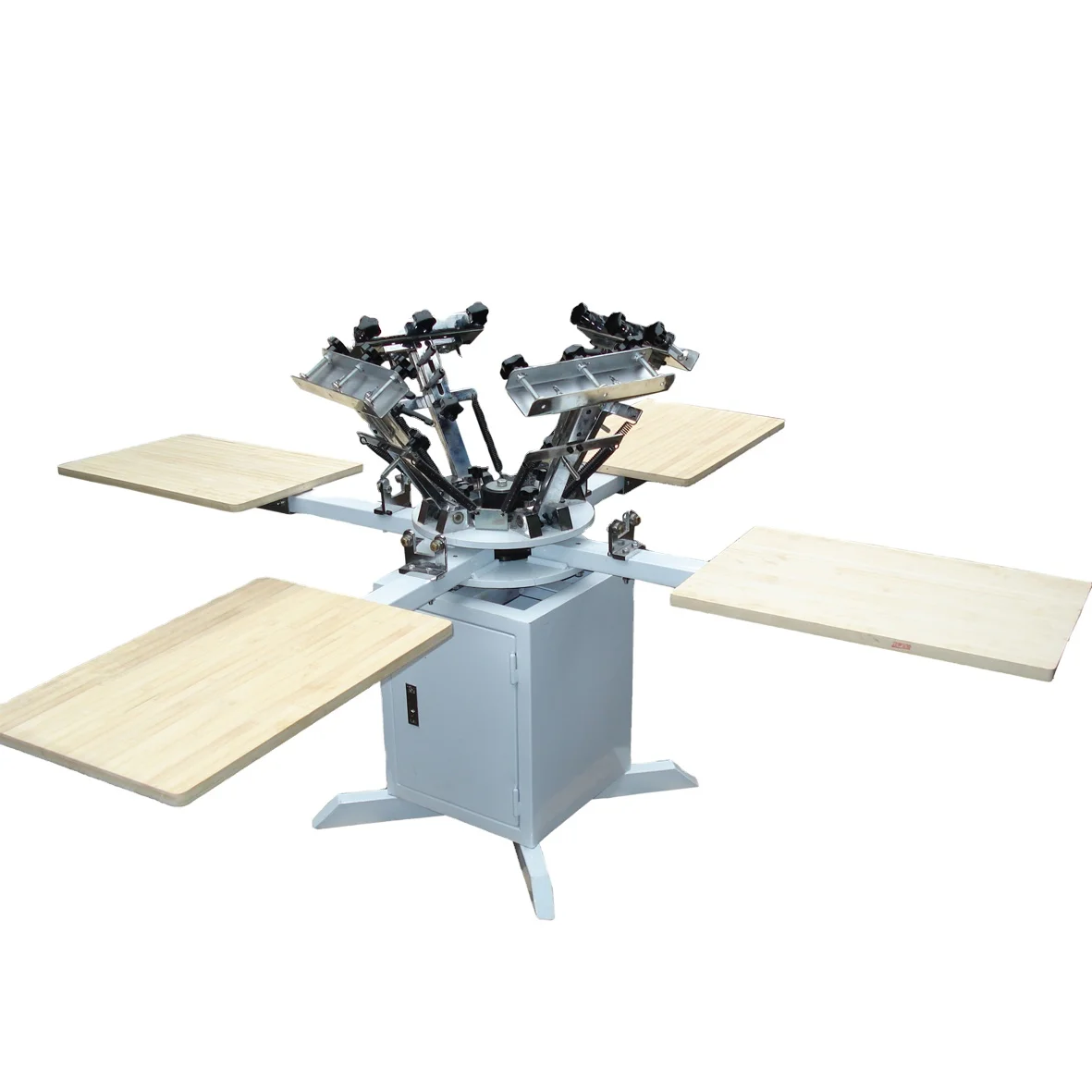 Factory supply manual flat bed 6 color 6 station screen printing machine screen printing press for t shirt printing