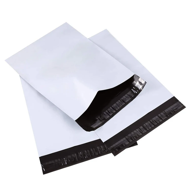 White Poly Mailer Bags Handle Courier Shipping Mailing Mailer Bag for Clothing Boxes