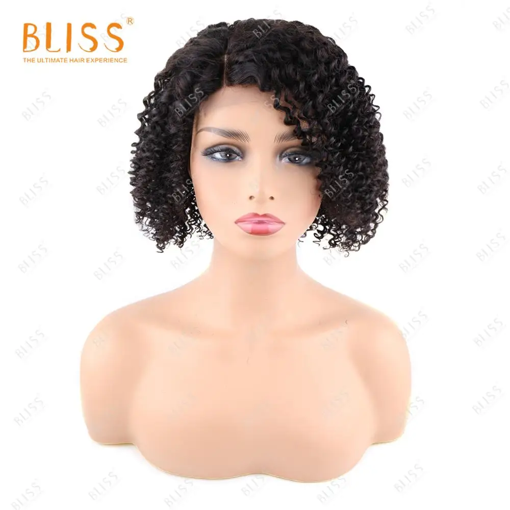 Bliss 4x4 Short Brazilian Lace Front Kinky Deep Curl Bob Wigs Brazilian Kinky Curly Human Hair Lace Closure Wigs For Black Women