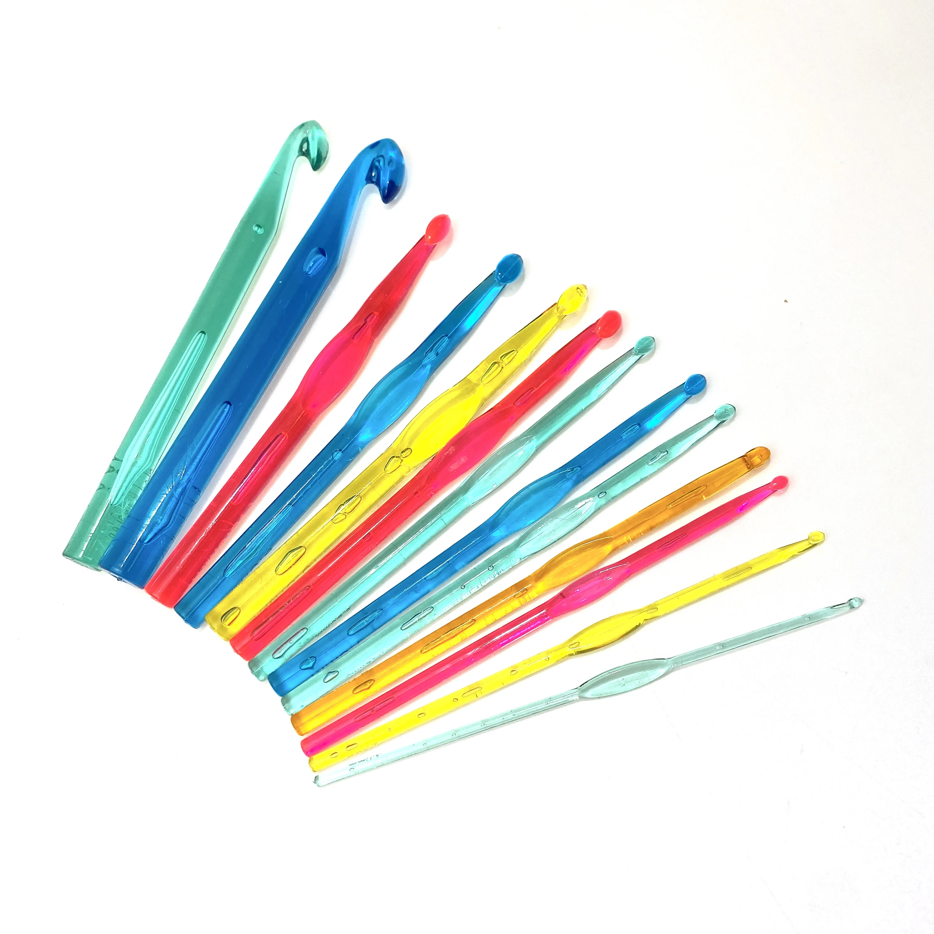 Multi-color Plastic Crochet Hooks Needles  Acrylic Crochet Hook  Knitting Needles 3mm 4mm 5mm 6mm 7mm 8mm 9mm 10mm 12mm 15mm