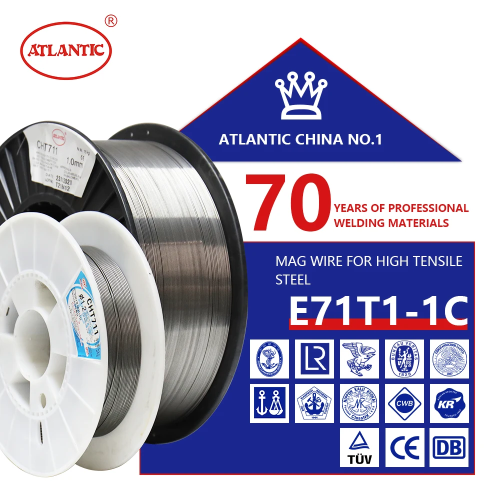 Атлантический OEM/ODM OBM 75 лет проволоки AWS CHT711 E71T-1C E71T1 флюсовая сварочная проволока