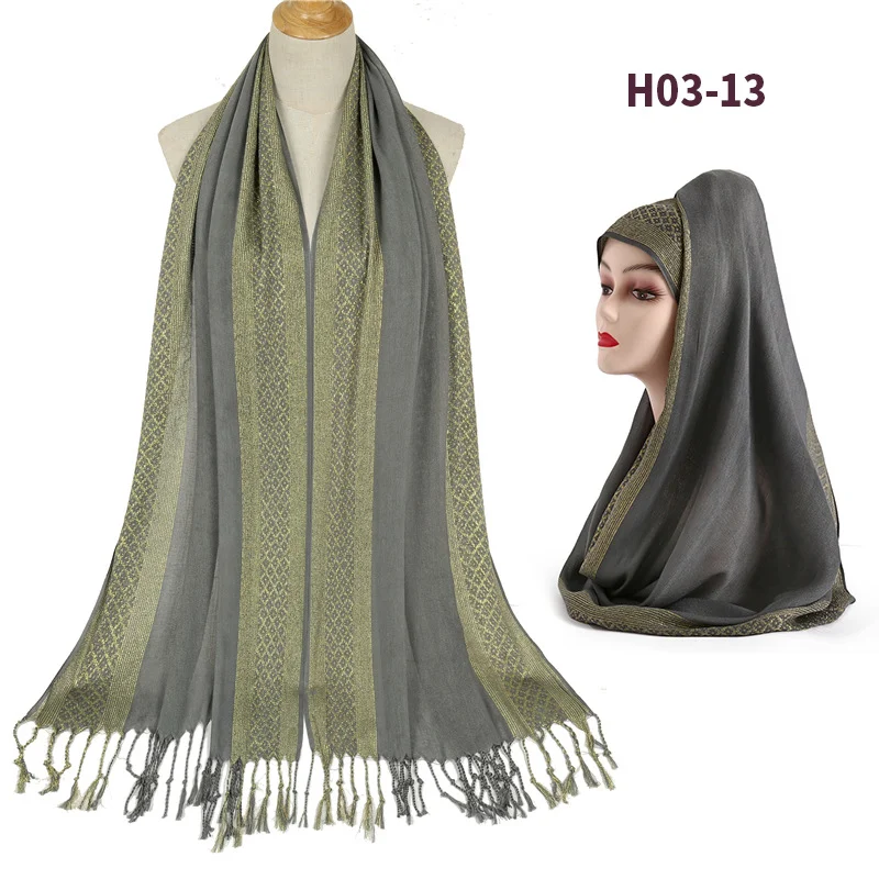 
Hijab Islam Fashion Winter Vegan Shawl Muslim Hijab Scarf Doubble Instant 