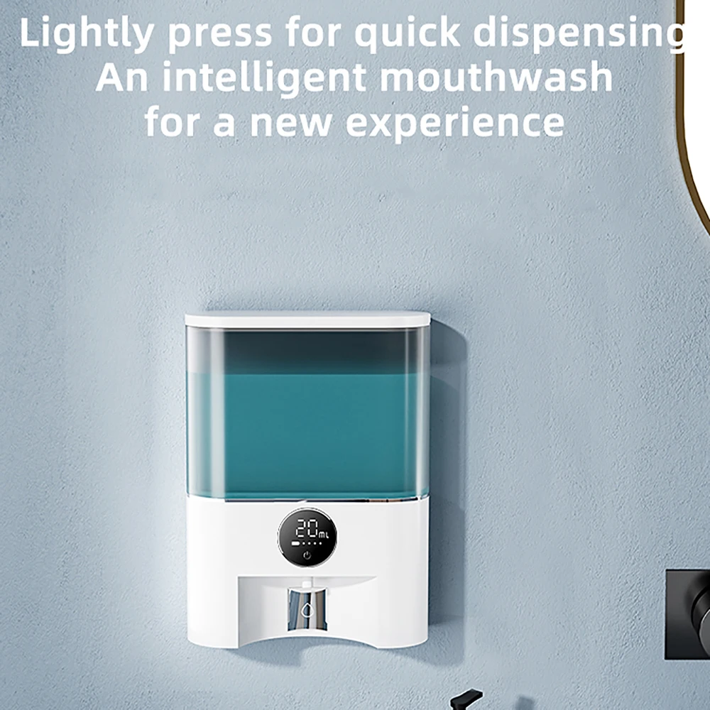 Wall-Mounted Mouthwash Dispenser Bottle 500ml No Hole Water Dispenser Electric Mouthwash Dispenser With Cups For Bathroom