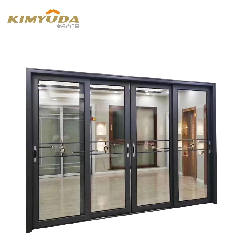 Commercial Residential Lowes Glass Transparent Long Aluminum Bi Folding Accordion Bifold Sliding Exterior Door With Locks