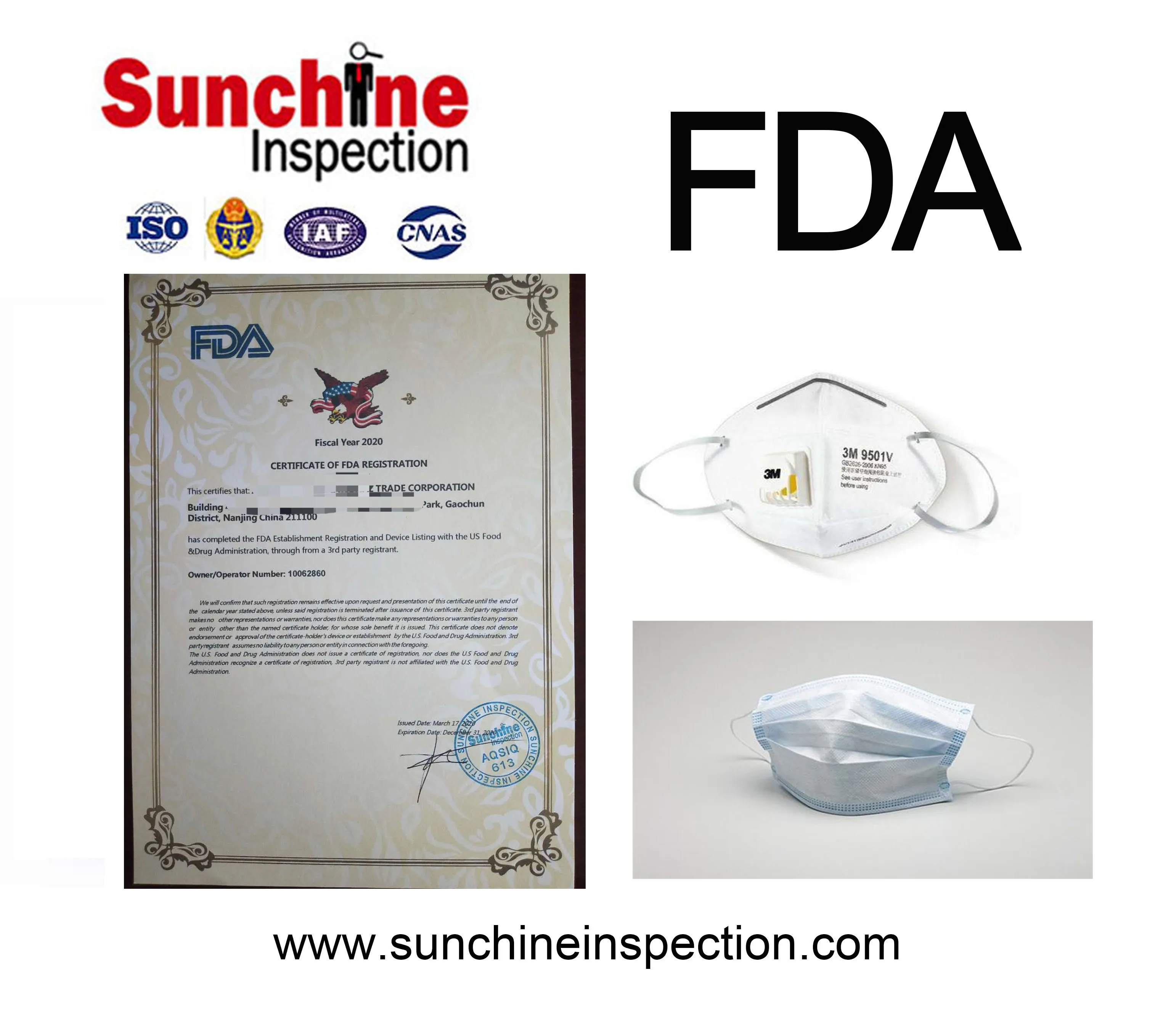 Professional third-party inspection masks/Export certification services