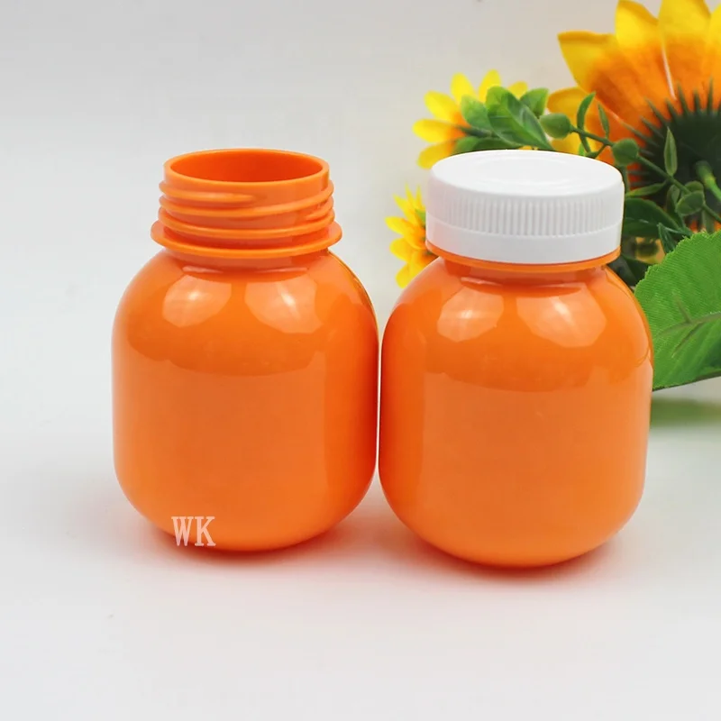 Color Empty Candy Plastic Pill Bottle With Screw Cap For Health Care