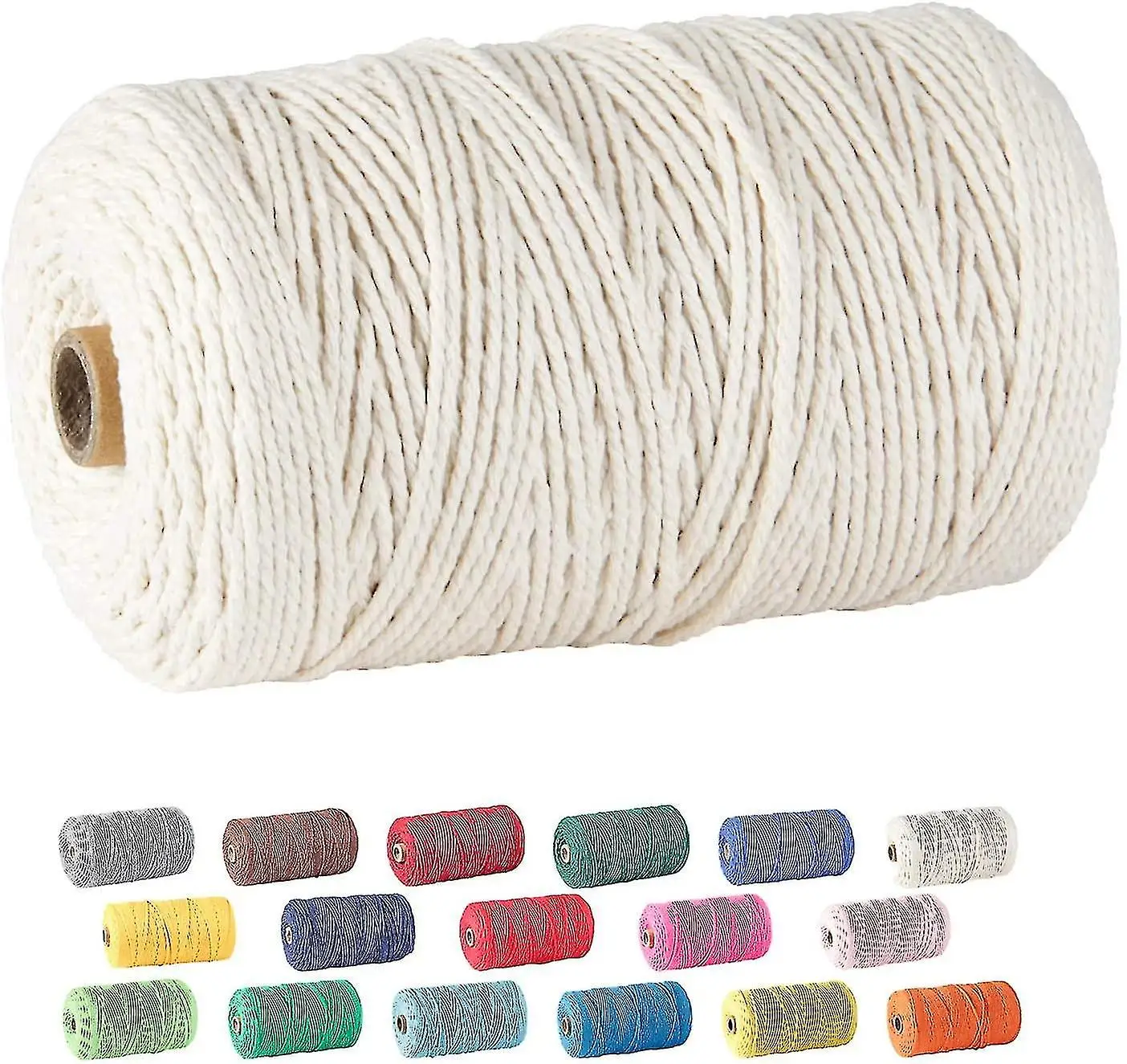 White Braided 4 Ply 2mm 3mm 4mm 5mm 6mm 8mm 10mm Strand Natural macrame white cord