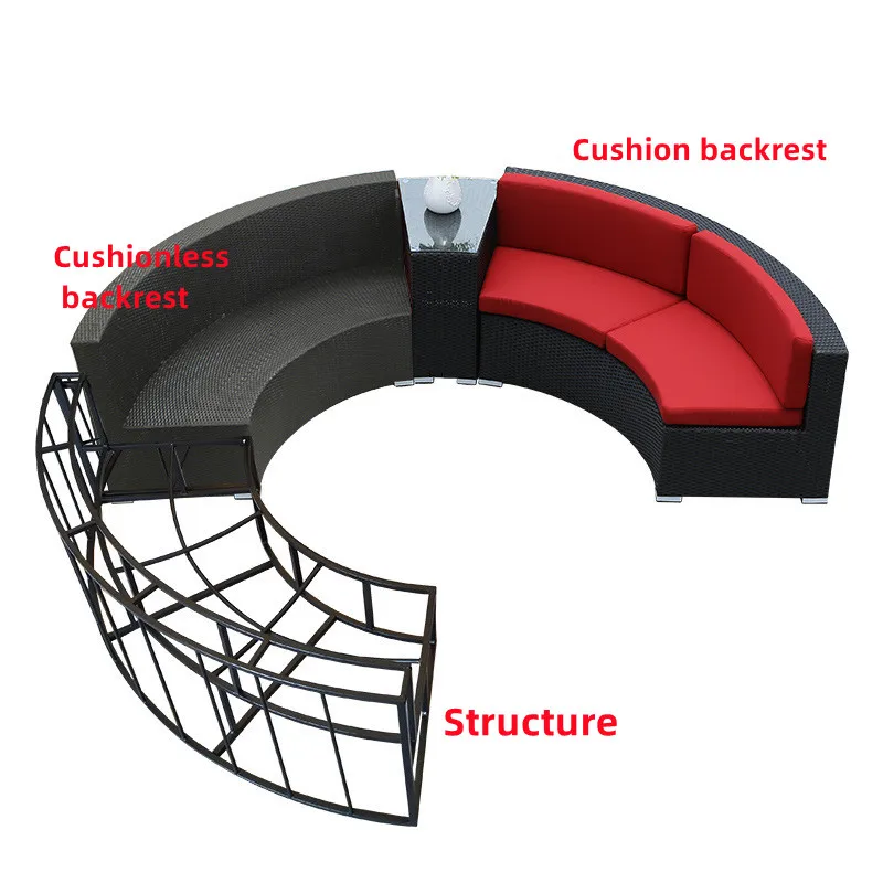 CBMmart Hot Sold Round Garden Sofa Outdoor Furniture PE Rattan Outdoor Furniture Patio St Garden Sofa