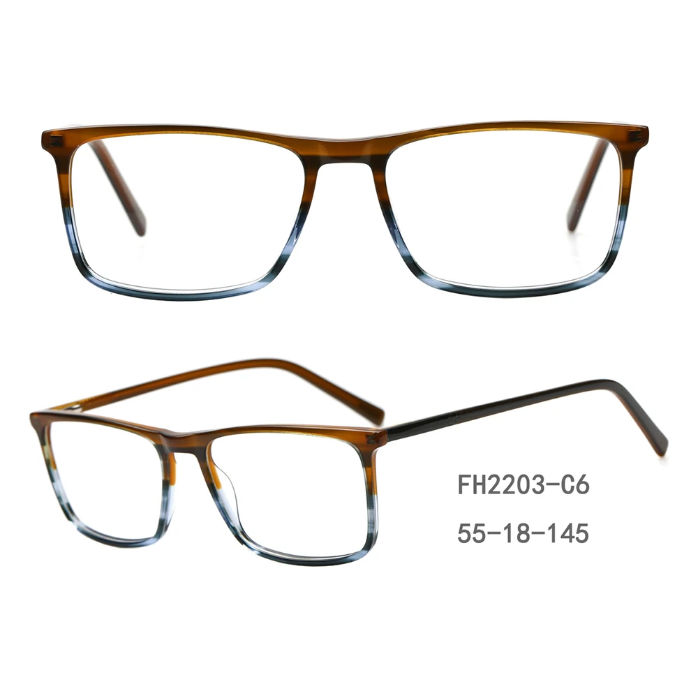 FH2203 прямоугольные ацетатные очки с защитой от синего света