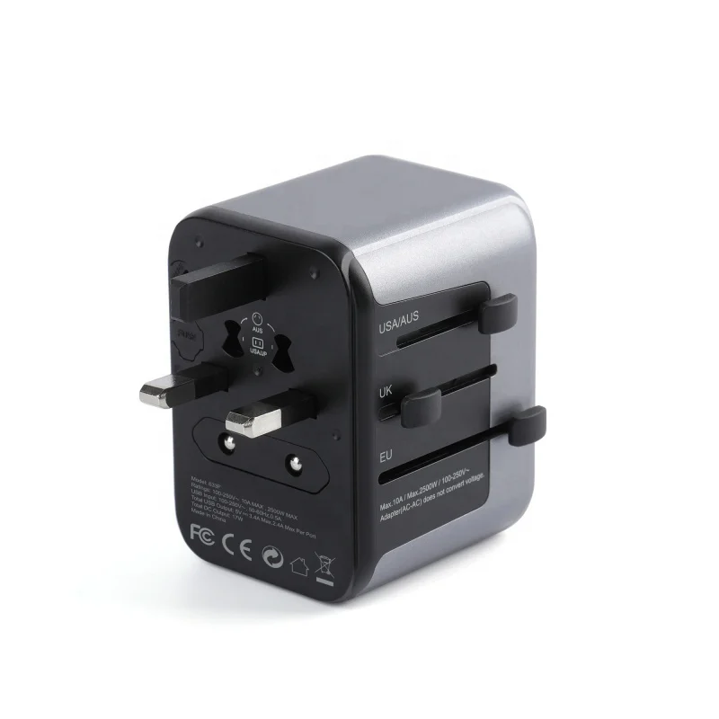 NEW!!! International Travel Adaptor EU AUS UK US Plug Socket Universal Fast Charger Global Travel Adapter With 4 Port USB