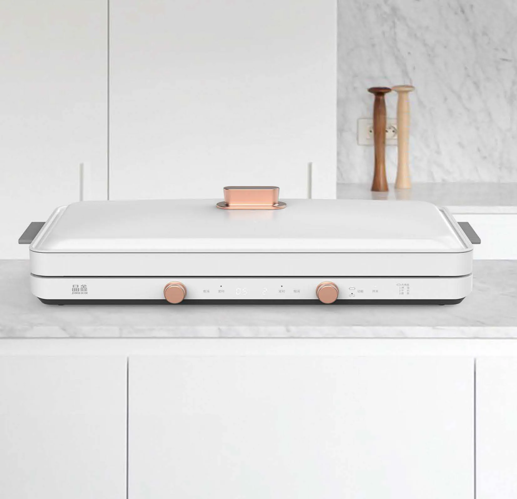 Korean 2 burner Induction Hob with Food-grade non-stick coating Baking tray