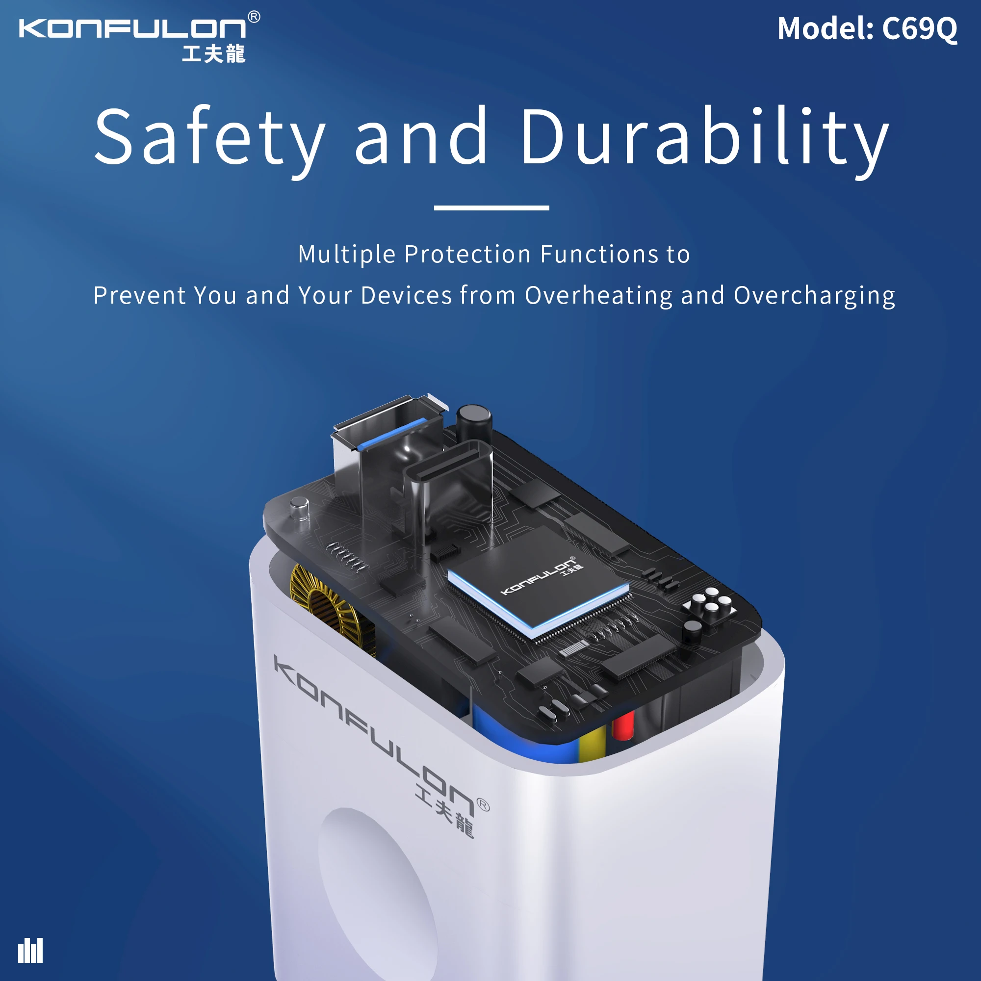 Konfulon Высокое качество Quick Charge 3 0 Power Delivery штепсельная вилка британского стандарта дорожное настенное зарядное устройство USB-C адаптер питания для сотового