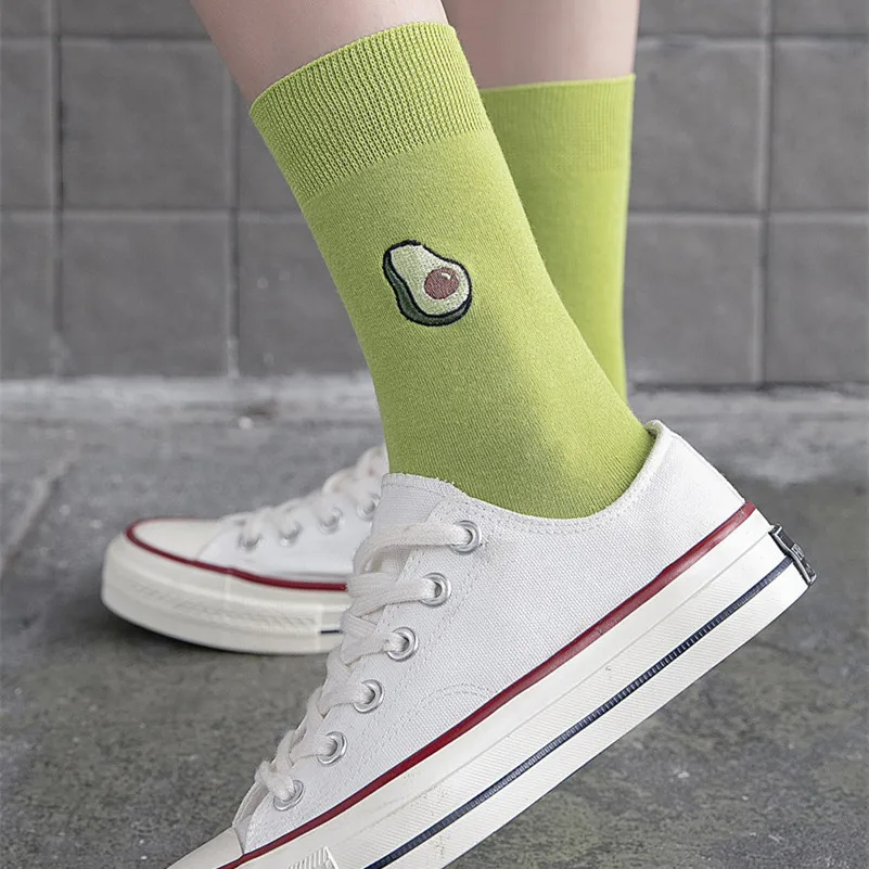 Hot Sale Comfortable Socks With Avocado Cartoon Fruit Mint Low Cut Socks