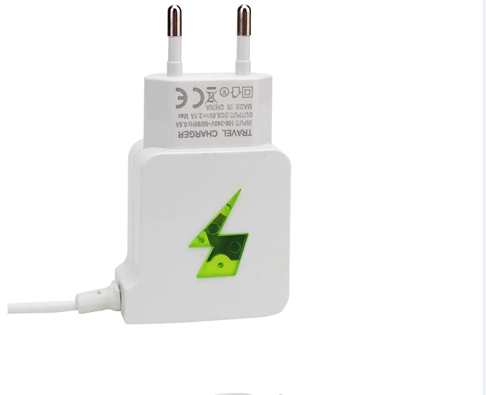 
Professional 2 USB travel adapter mobile phone charger V8 micro usb TYPE-C IOS with cable flash LED light 