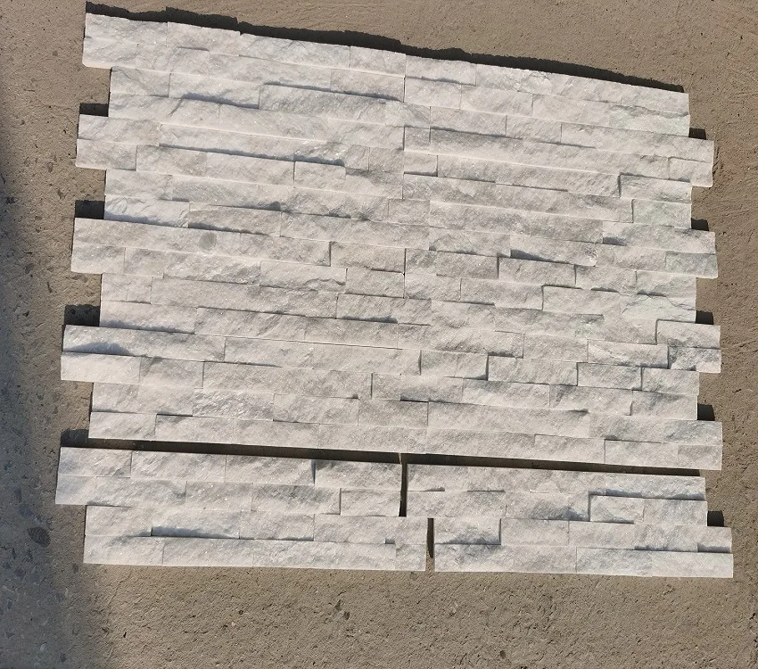 Nature White Quartzite Stacked Stone Wall Cladding Panels
