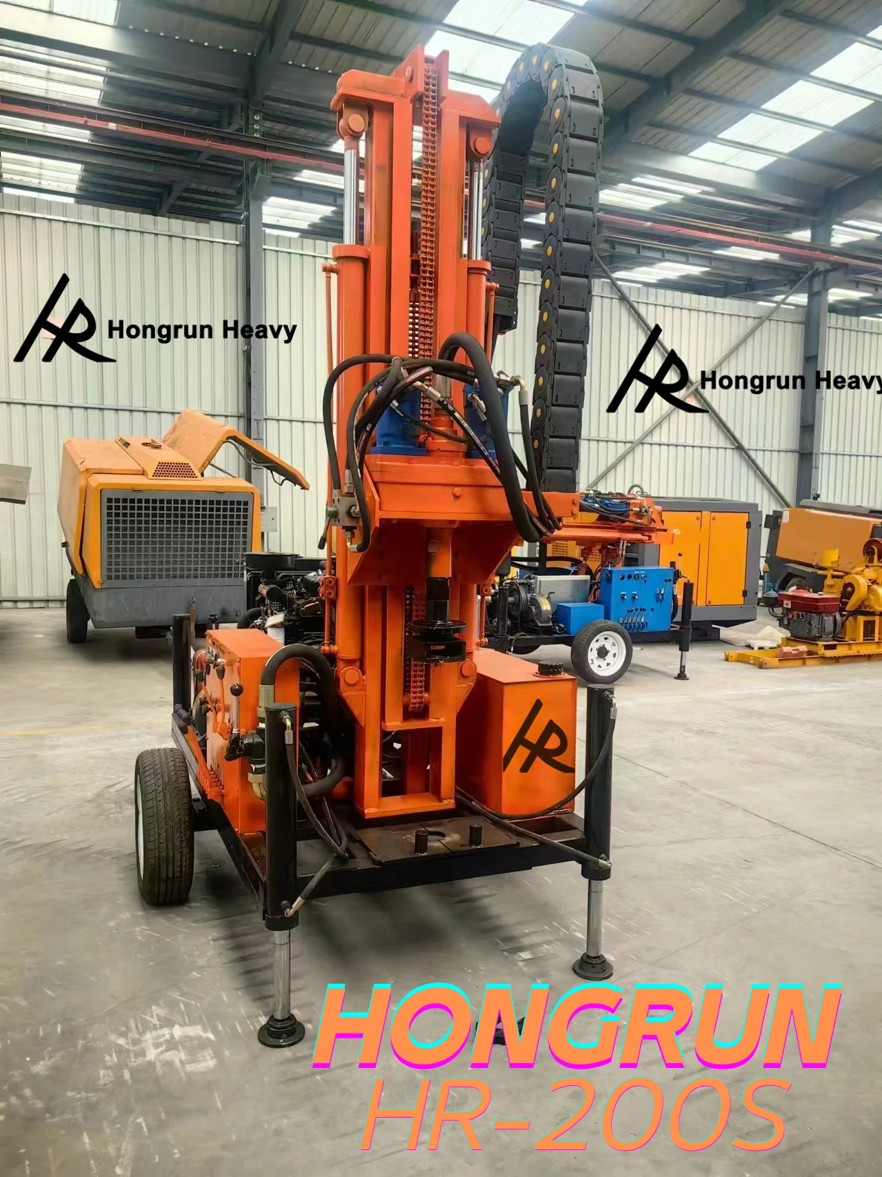 Diesel hydraulic drilling rig 200m rock drilling rig Large diameter water well drilling rig