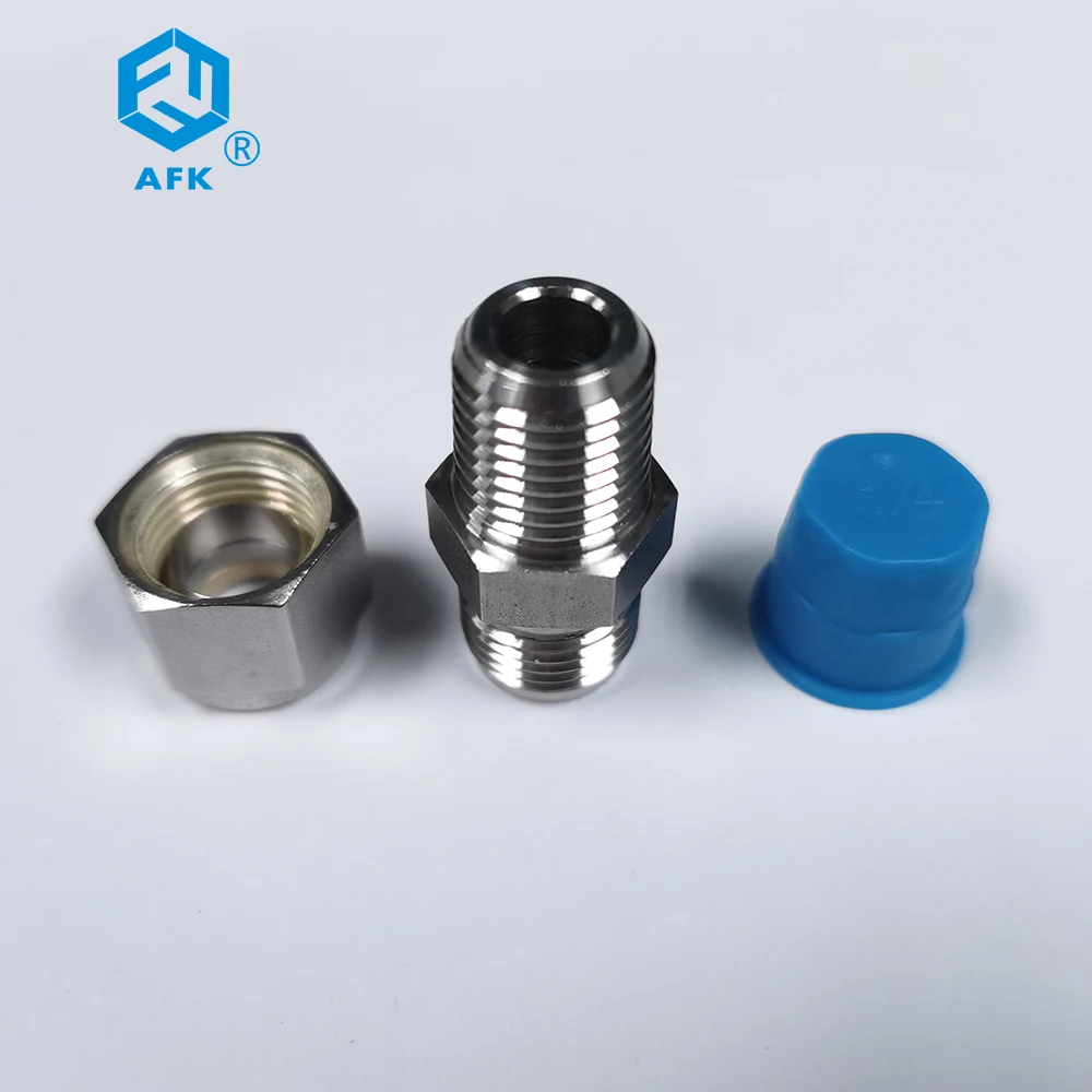 AFK Male Connector Ss316 Pipe Fitting Male Thread Connector Fitting Double Ferrule MC