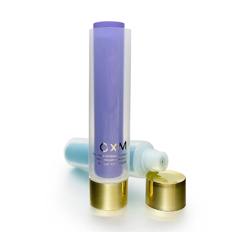 Unsealed 50ml+50ml Twin Tube Screw Flip Top Caps Dual Chamber Plastic Cosmetic Tubes for Hair Color Dye Cream and Lipstick