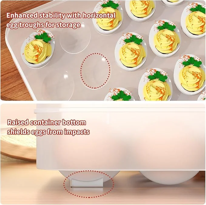 Dainty 2024 New Products Stackable Deviled Egg Carrier for 48 Eggs deviled Egg containers with lid For Christmas kitchen storage