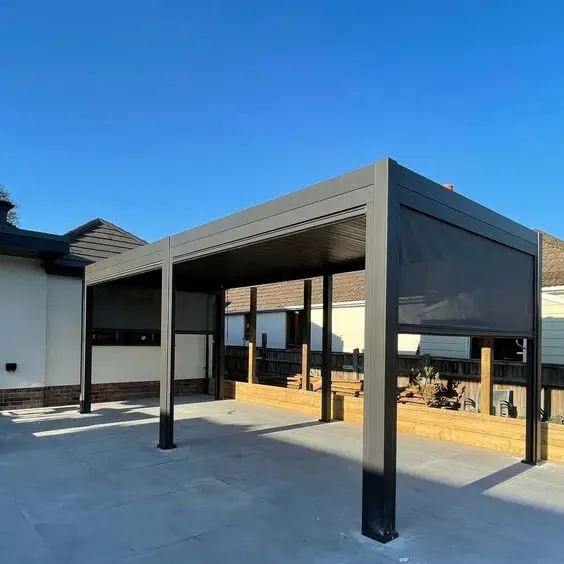 Wholesale Waterproof Windproof Clear PVC Outdoor Curtain Ziptrack Blind  Outdoor Motorised Patio Sun Shade Blinds