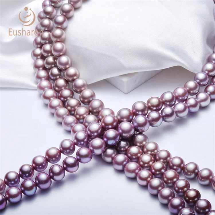 Wholesale 12-14mm Round High Luster White Natural Freshwater Pearl String For Handmade Jewelry
