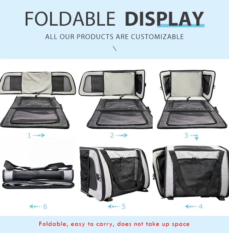 TSA Airline Approved Carrier Soft Sided Collapsible Travel Puppy pet dog cat car seat Carrier