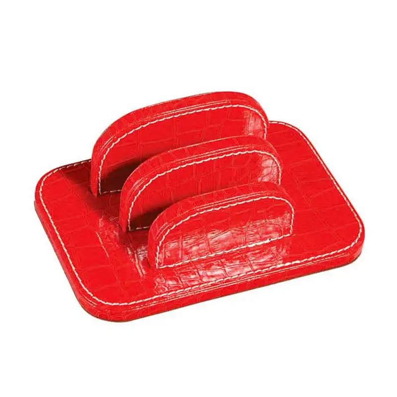 Durable fashion PU leather office stationery Desktop suite set