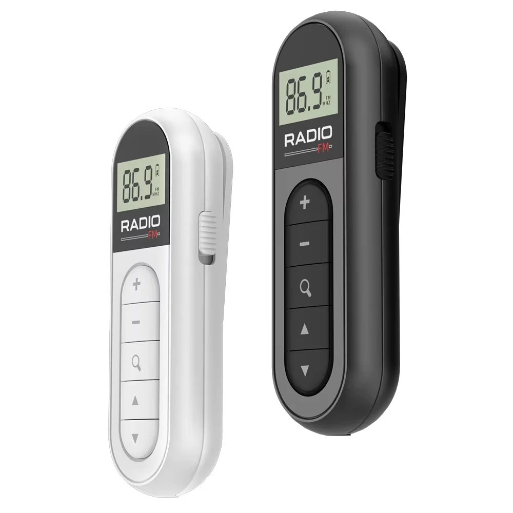 Digital Mini Pocket FM Radio with Earphone Rechargeable Pocket Radio MP3 Lightweight Radio Player for Walkman