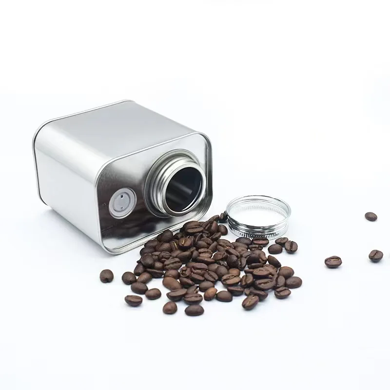500g Capacity Metal Coffee Bean Packaging Matcha Tea Grain Metal Packaging Tin Cans
