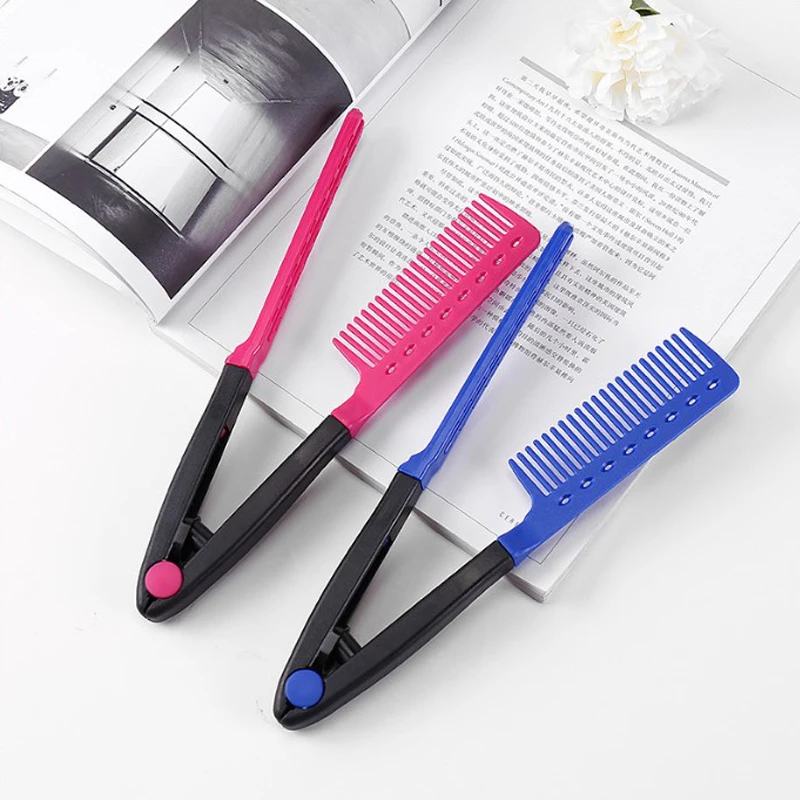 Wholesale Amazon Hair Styling Comb V-Clamp Comb Straightening Splint plastic hair brush
