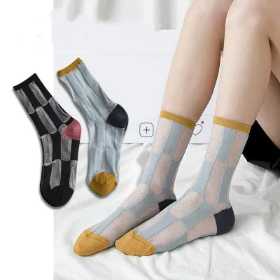 sxx483    NEW Sexy Retro Lace Floral Mesh Socks Women Girl Elastic Lady Soft Sheer Mesh Glass Silk Ultrathin Socks
