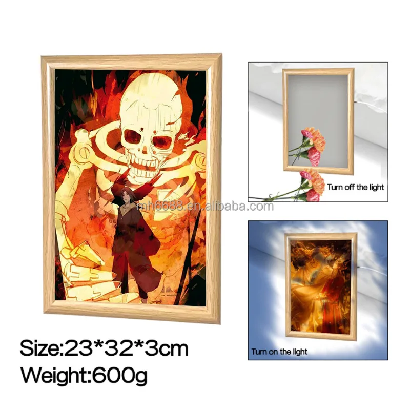 Perfect World Art Deco Printed LED Lamp Customizable Logo for Living Room Decor and Home Art for Anniversary Celebration