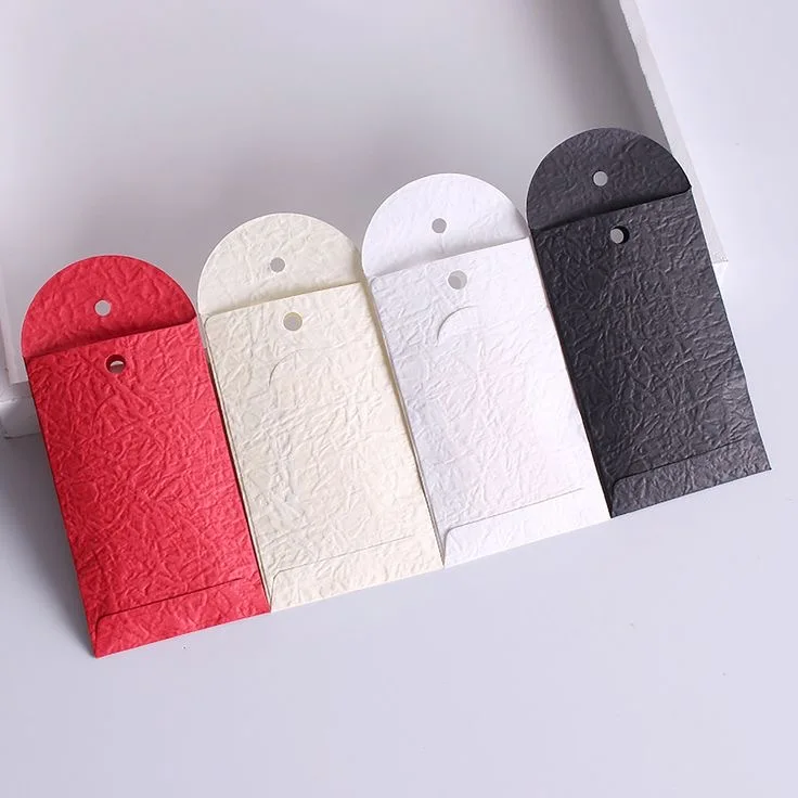 Recyclable Pearl Paper Packaging Envelopes Blank String Tie Kraft Wallet Envelope for Business or Gift Use