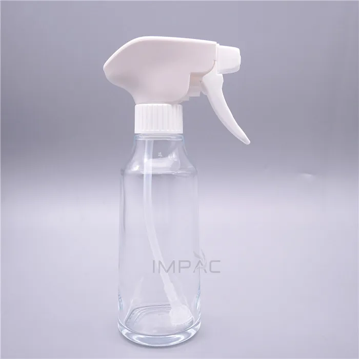 round glass olive oil spray bottle for cooking oil 200ml with plastic trigger