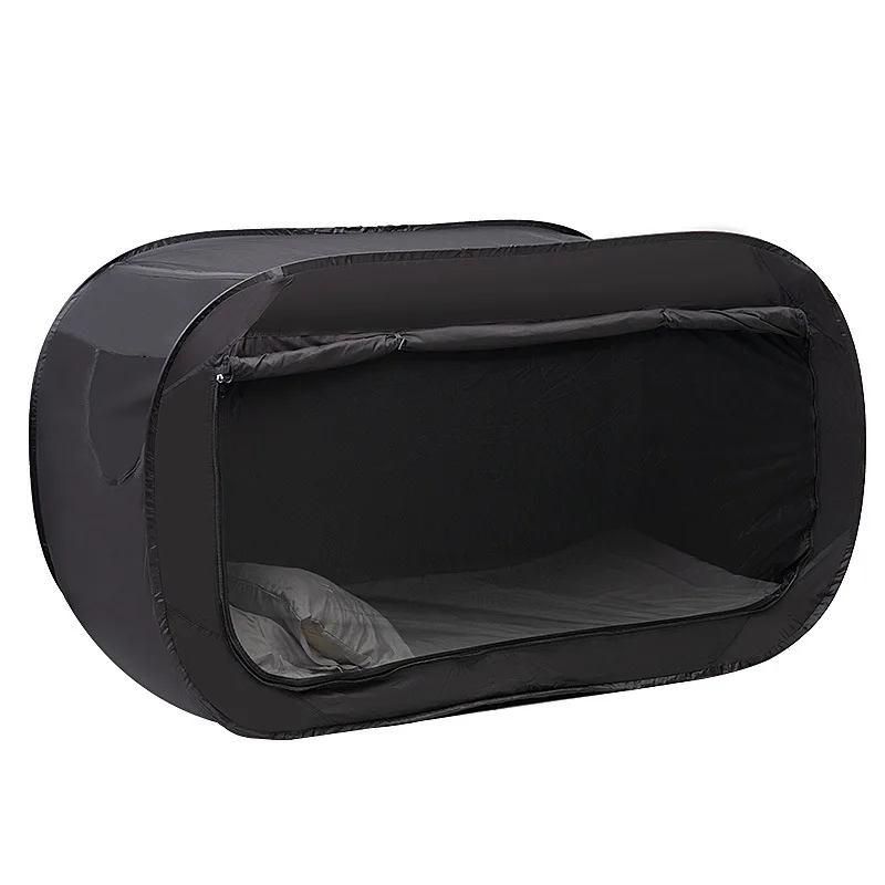 Black Breathable Pongee Bed Canopy Pop Up Privacy Bed Tent for Adult