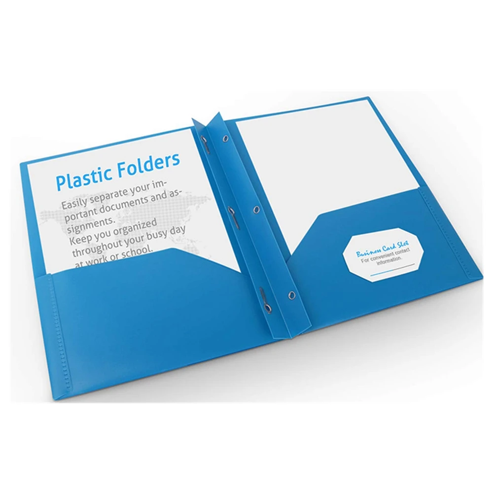 Разноцветные двойные карманные папки с 3 отверстиями