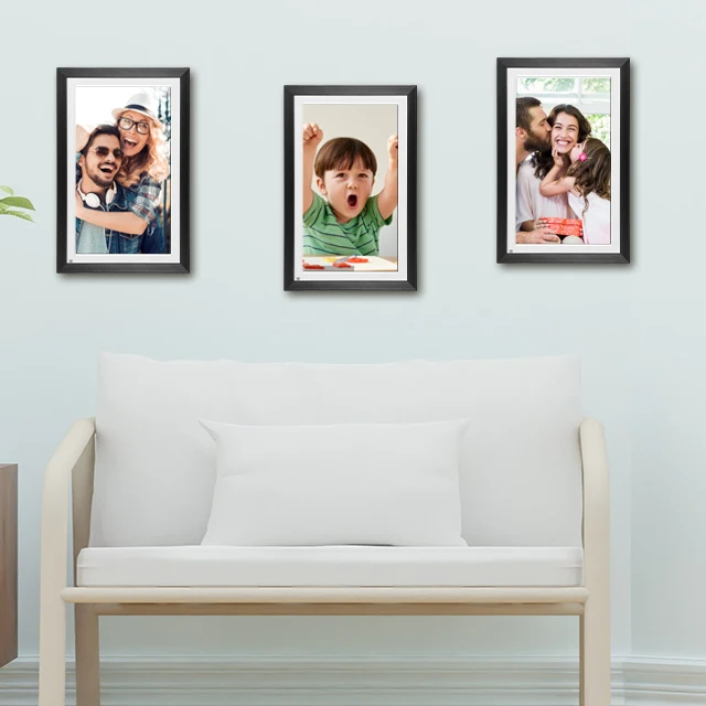Frameo APP 15.6 Inch Frame With Touch Screen share Photos Videos from OEM factory Wifi Digital Photo frames